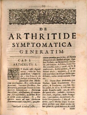 De Arthritide Symptomatica dissertatio