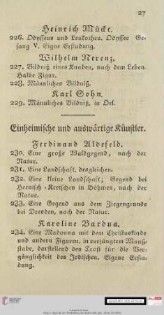 Einheimische und auswärtige Künstler