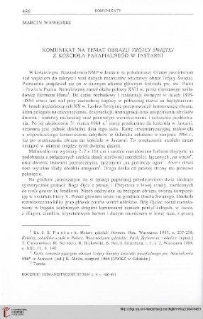 52: Komunikat na temat obrazu Trójcy Świętej z kościoła prafialnego w Jastarni
