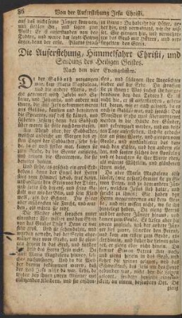 Die Auferstehung, Himmelfahrt Christi, und Sendung des Heiligen Geistes. Nach den vier Evangelisten.