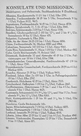 Konsulate und Missionen.