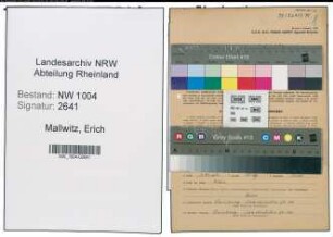 Entnazifizierung Erich Mallwitz , geb. 23.08.1900 (Arbeiter)