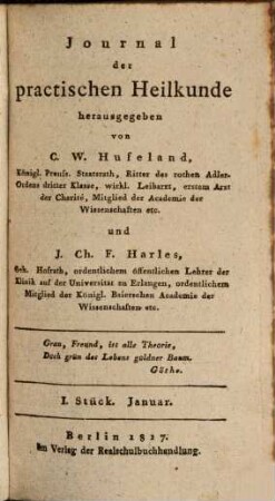 Journal der practischen Heilkunde. 44 = Bd. 37. 1817