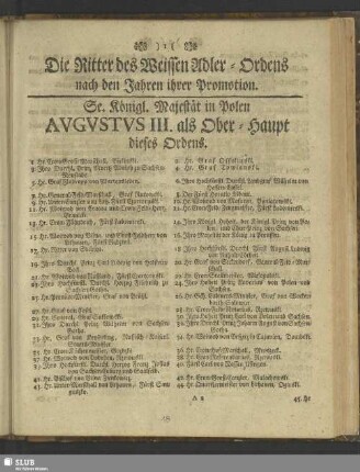 [Königl. Poln. und Churfürstl. Sächsische Hofstatt]