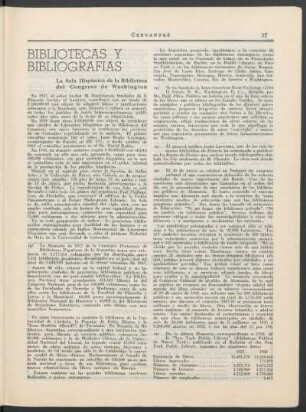 Bibliotecas y bibliografías : La Sala Hispánica de la Biblioteca del Congreso de Washington