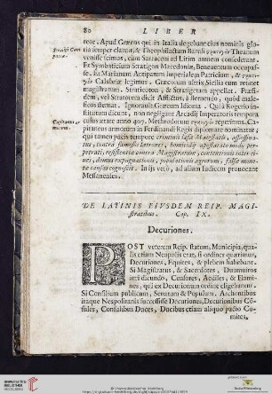 Cap. IX: De Latinis eivsdem Reip. Magistratibus
