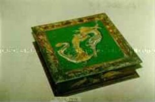 Blechdose für "HUNTLEY und PALMERS BISCUITS" READING und LONDON. (Abbildung eines Drachens auf dem Deckel)