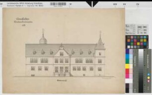 Crollage (Preußisch Oldendorf) Erweiterung des Hauses Crollage Gartenansicht 1883 1 : 100 39,5 x 56 Zeichnung Wilert? Ledebur-Crollage K Nr. 8