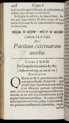 Liber Sextus, De Partium externarum morbis