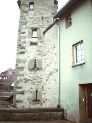 Stadtbefestigung-Turm an Stettener Straße-Ansicht von Westen mit Bossierung und Schießscharten