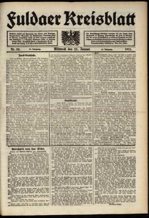 Ausgabe vom Mittwoch, den 25. Januar 1911.
