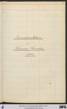 [fol. 166] Sommersemester 1883