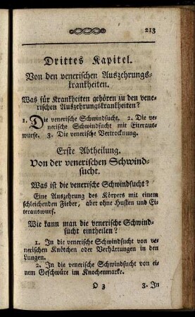 Drittes Kapitel. Von den venerischen Auszehrungskrankheiten
