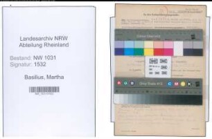 Entnazifizierung Martha Basilius , geb. 11.03.1909 ()