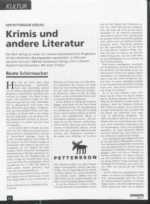 Der Pettersson Verlag: Krimis und andere Literatur