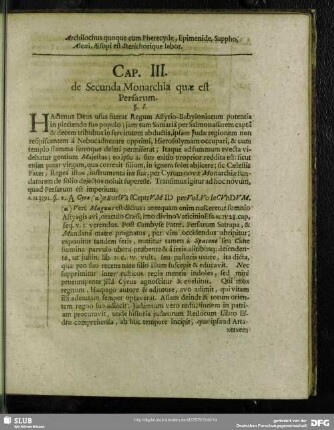 Cap. III. de Secunda Monarchia quae est Persarum