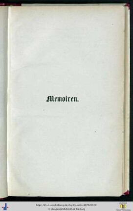 Memoiren.