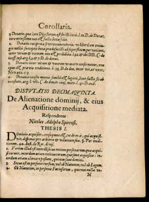 Disputatio Decimaquinta.