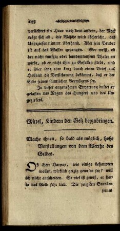 Mittel, Kindern den Geiz beyzubringen.