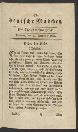 IIten Theiles Achtes Stück