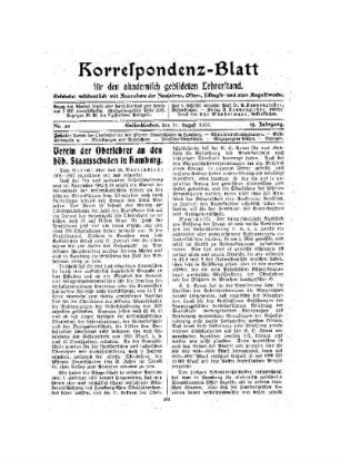 Verein der Oberlehrer an den höh. Staatsschulen in Hamburg