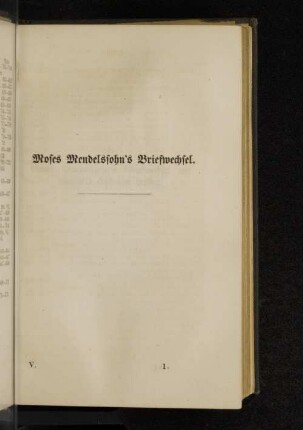 Moses Mendelsohn's Briefwechsel.