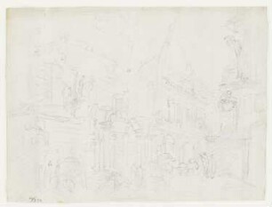 Abriss der Peristyle im Palais Royal, aus: Skizzenbuch mit Figurenstudien und Ansichten des Palais Royal