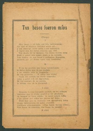 Tus besos fueron míos : (Tango)
