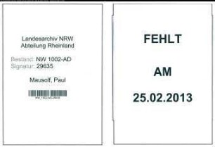 Entnazifizierung Paul Mausolf, geb. 09.12.1919 (Tischler)