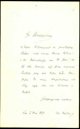 5-10-13-5.0000: Müller, Wolfgang (von Königswinter), Arzt, Chronist; diverse Schreiben ff.: Übersendung einer Schrift