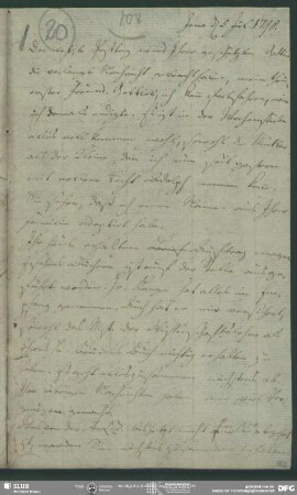 Eigenh. Brief von Gottlieb Hufeland an August Wilhelm von Schlegel, Jena, 05.07.1798