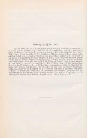 Nachtrag zu §§ 861, 862