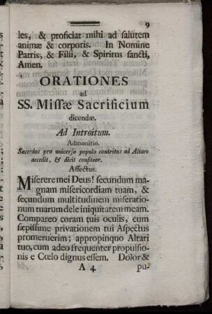 Orationes ad SS. Missae Sacrificium dicendae.