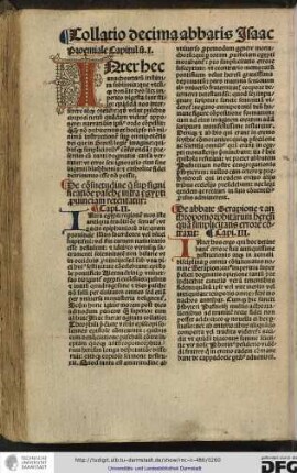 [Incipit collatio secunda abbatis Isaac de orationis iugitate.]