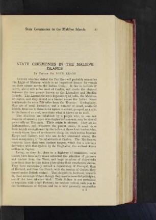 State Ceremonies in the Maldive Islands