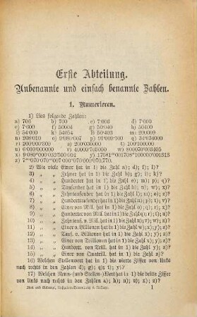 Sammlung von arithmetischen Aufgaben in systematischer Ordnung : ein Übungsbuch für Latein- u. Gewerbschulen, [1]