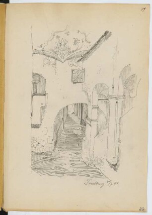 Trostburg, Waidbruck: Innenhof (aus: Skizzen- und Fotoalbum 13)