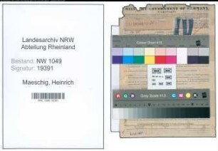 Entnazifizierung Heinrich Maeschig , geb. 09.11.1891 (Kaufmann)