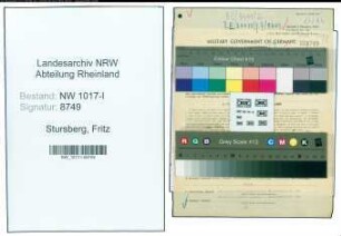 Entnazifizierung Fritz Stursberg , geb. 18.04.1891 (Fabrikant)
