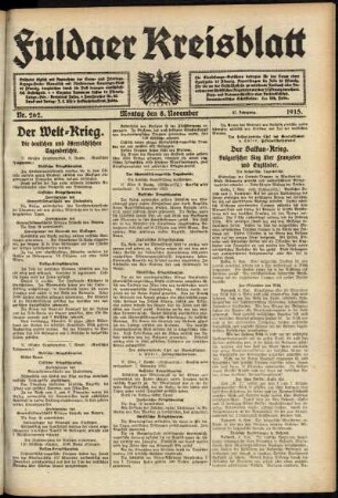 Ausgabe vom Montag, den 08. November 1915.