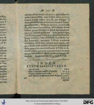 Index Rerum Praecipuarum.