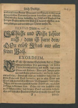 Textus Psalm 25. vers. 21.
