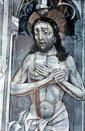 Ecce Homo innerhalb des gemalten Sakramentshäuschens