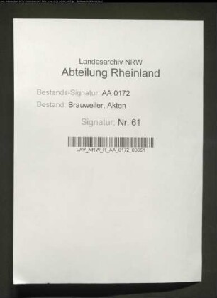 Heberegister (Pachtzinsen) für Resken, Luchenberg, Geich, Langerwehe, Pier, Junkersdorf, Pommeniche.