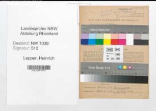 Entnazifizierung Heinrich Lepper , geb. 31.05.1895 (Polizist)