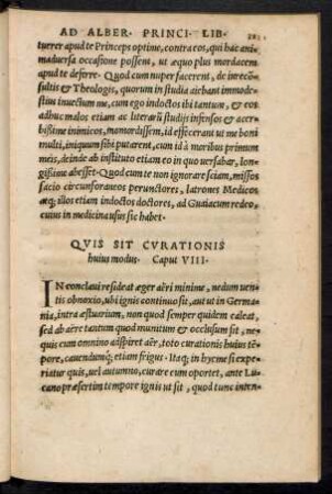 Quis Sit Curationis huius modus. Caput VIII.