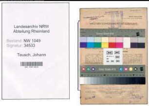 Entnazifizierung Johann Teusch , geb. 20.10.1904 (Kraftfahrer)