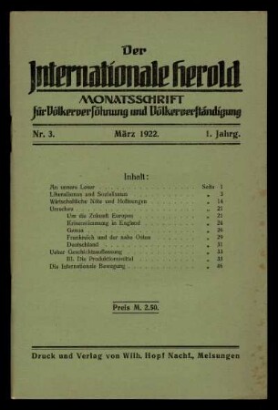 Nr. 3. März 1922