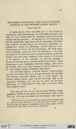 50: Minoisches Nachleben oder orientalischer Einfluß in der frühkretischen Kunst