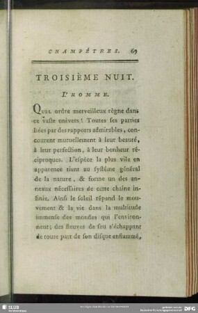 Troisième Nuit. L' Homme